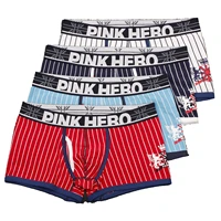 pink heroes fashion classic striped mens underwear male panties cotton mens boxer shorts comfortable m l xl xxl