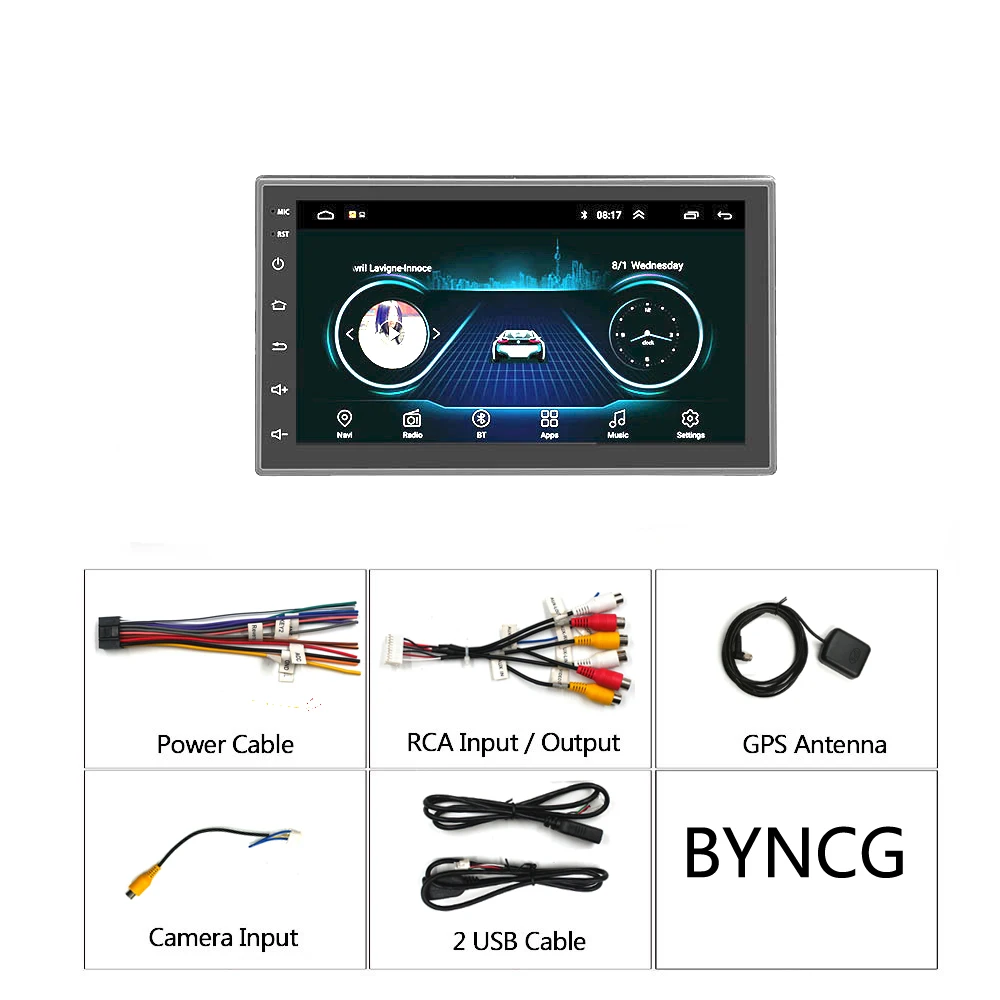 BYNCG 2 din Android автомобильное радио 7 &quotHD Авторадио мультимедийный плеер 2DIN