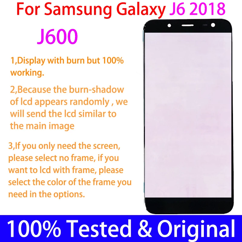 Original AMOLED J6 LCD With burn shadow For Samsung Galaxy J6 2018 J600 J600F J600Y LCD screen Display Touch Screen Assembly enlarge