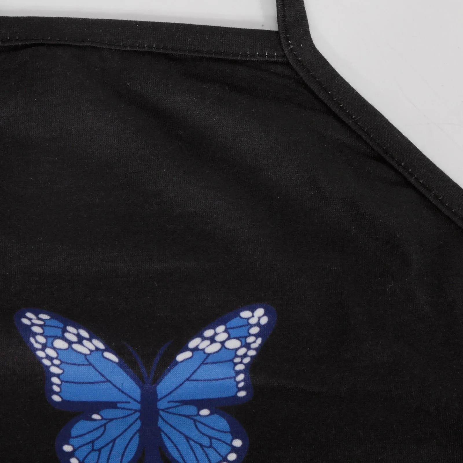 

Women 2021 Tops Butterfly Print Sleeveless Strapped Pullover Vest Tank Crop Shirts bustier Crop Top Female T-shirt