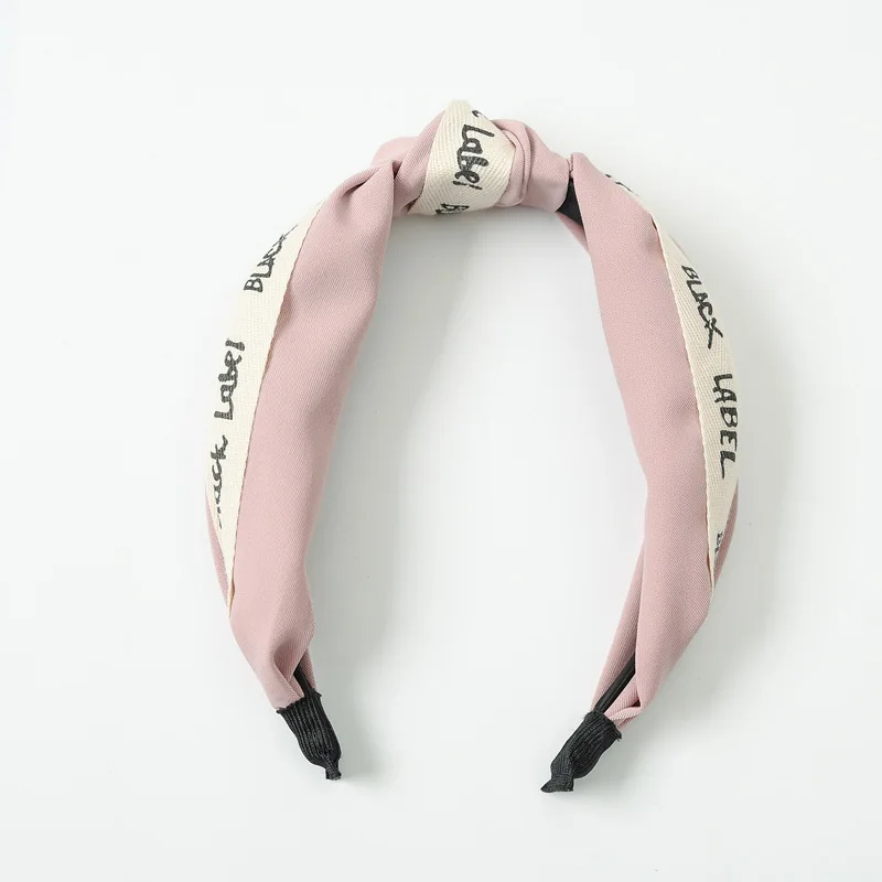 

new knitting letter hair hoop Korean Edition knotting wide margin female hair accessories cloth headband wholesale