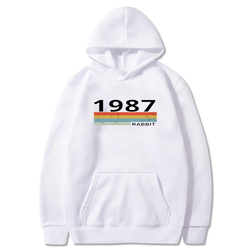 1987 Letter Print Hoody Autumn Winter Retro Fashion Hoodies Birthday Gift Idea Women Girls Mom Wife 87 Funny Vintage Sweatshirt
