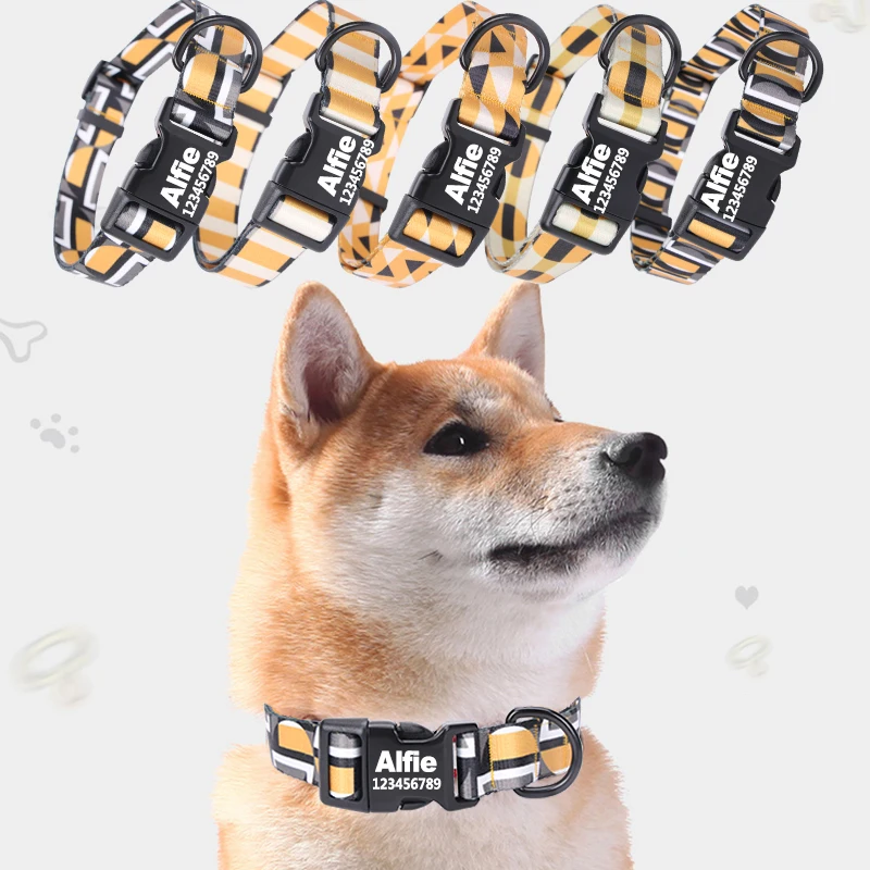

Dog Collar Personalized Dogs Collar Luxury Designer Address Tags for Dogs Accessories Pet Products Collar for French Bulldog Pet