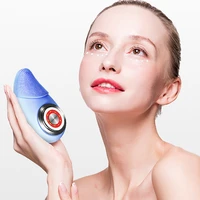 ultrasonic vibration silicone facial cleansing brush red light therapy face cleaner usb waterproof blackhead remover skin care