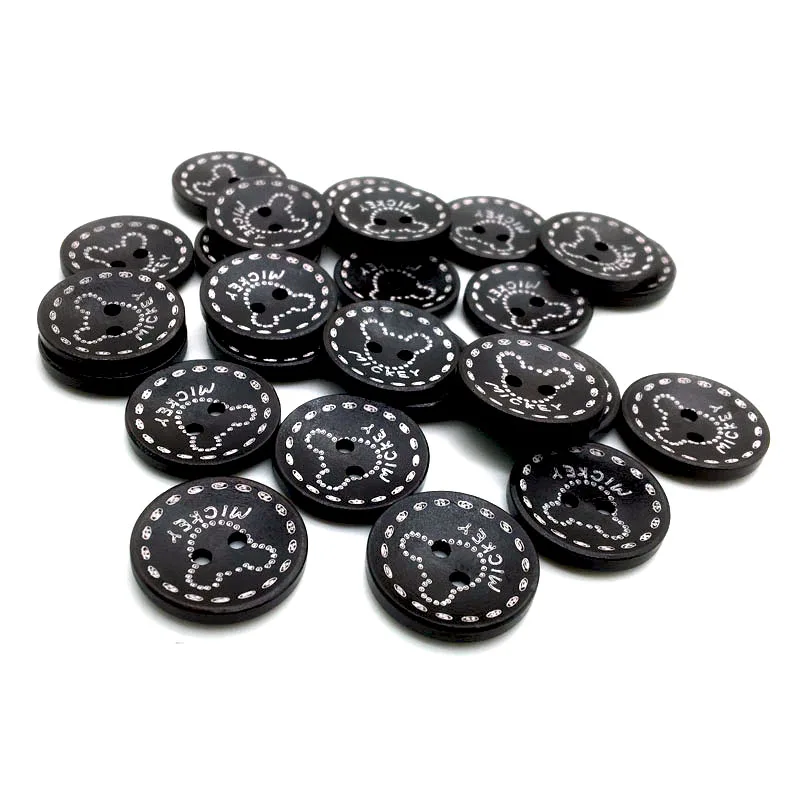 

30 шт., деревянные пуговицы в виде мыши, 23 мм