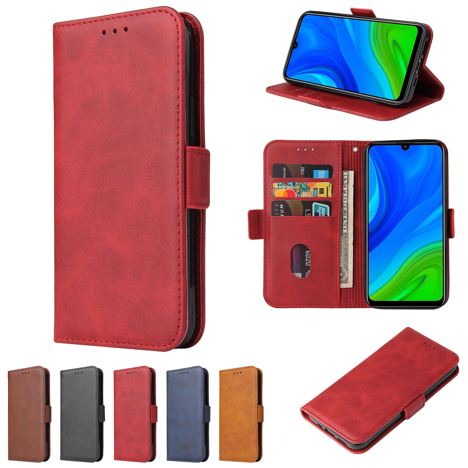

P Smart 2020 Flip Wallet Leather Case for Huawei P40 P30 Mate 20 Honor 10 Lite 9C 9S 8A Stand Phone Cover Full Protection Fundas