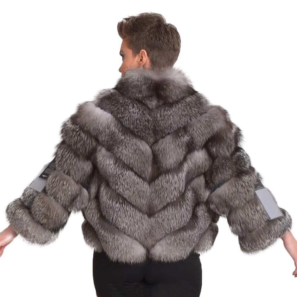 Женская меховая куртка с меховым воротником толстая теплая из натурального меха