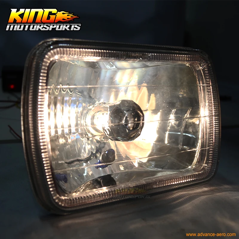 Подходит для 7X6 H4 White Halo Sealed фары головного света хромированные в США бесплатная