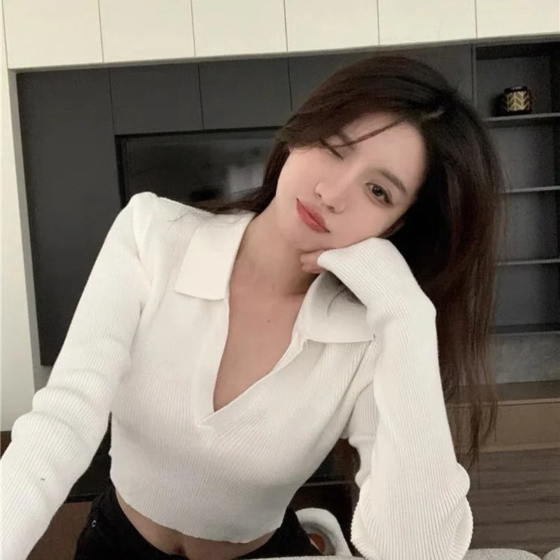 Женские пуловеры модная однотонная Нежная облегающая укороченная Женская