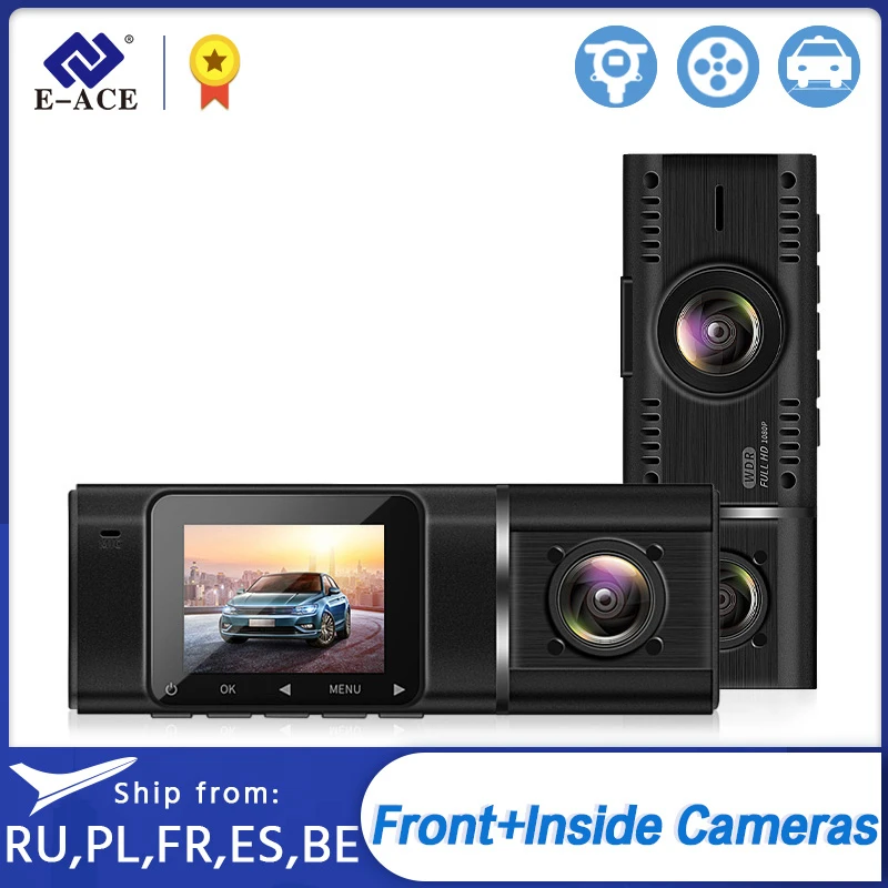 Автомобильный мини видеорегистратор B38 Full HD 1080P две камеры с ночным видением