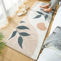 soft imitation cashmere carpet bedroom bedside rug bathroom absorbent non slip rugs leaf print floor mat living room door mats