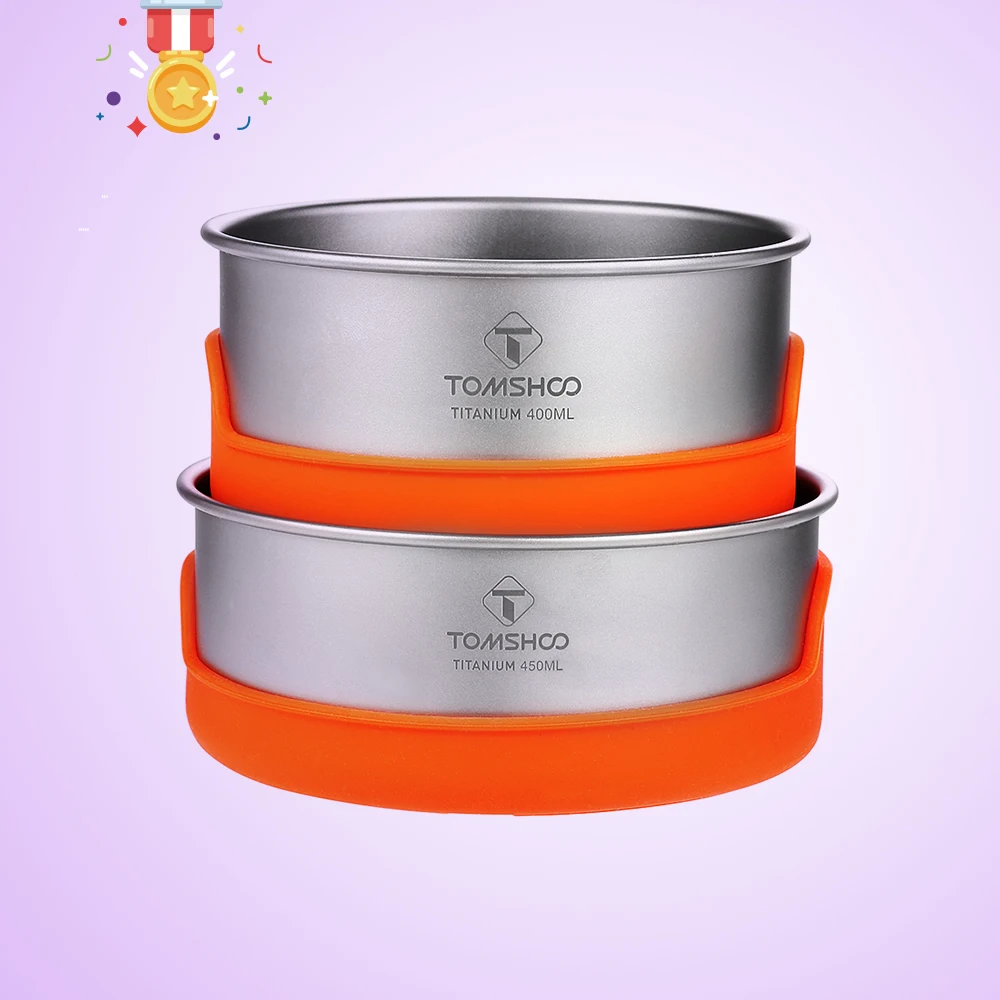 TOMSHOO titanium походные миски Пикник Походная посуда Кемпинг Кружка горшки два | Спорт