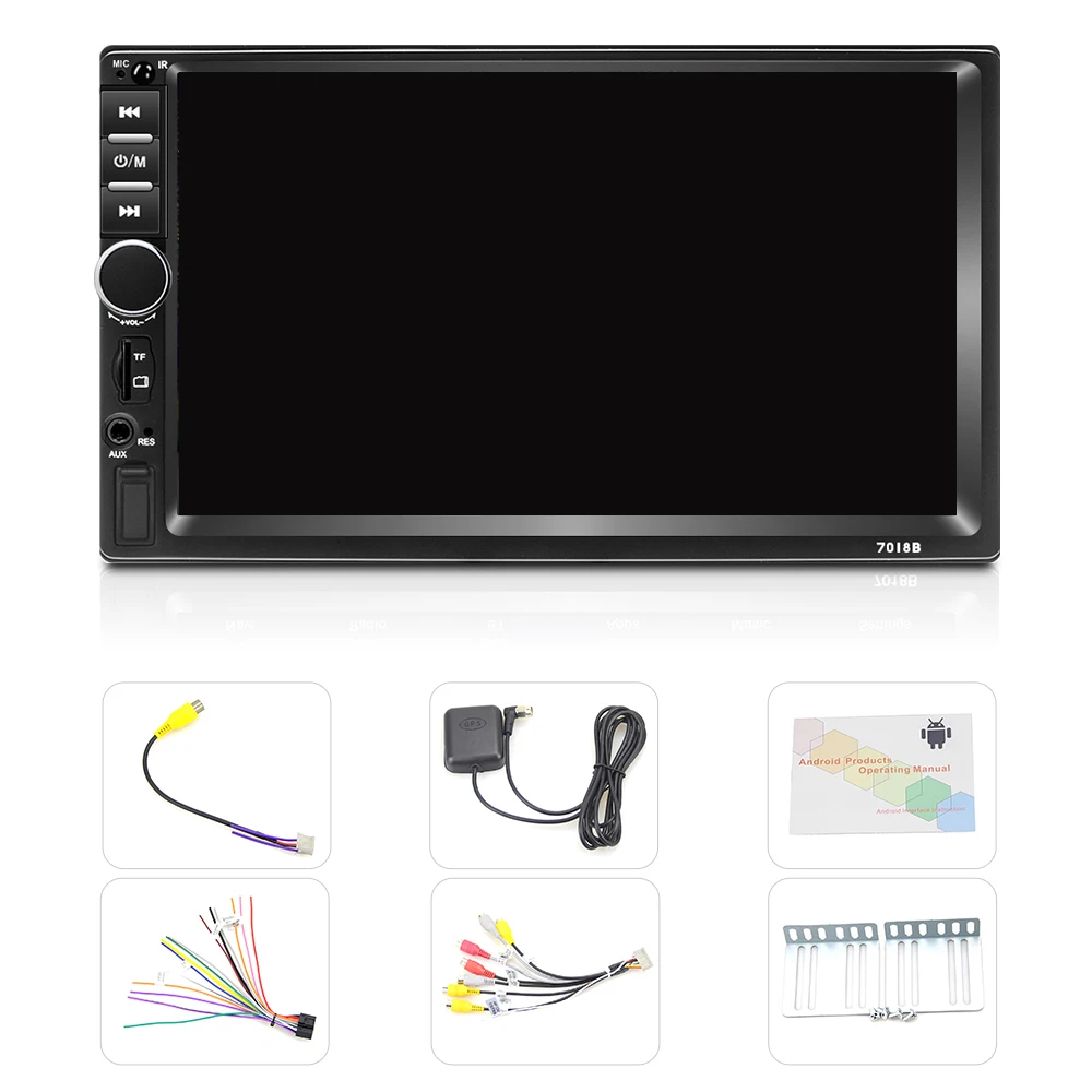 Podofo Android 2 Din Car Radio 7 Inch GPS Navigation WIFI Mirrorlink Stereo USB TF Bluetooth Rear Camera MP5 Multimedia Player | Автомобили