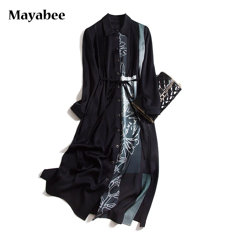 Тяжелая шелковая Двухсторонняя Атласная рубашка с цветочным принтом 23 мм