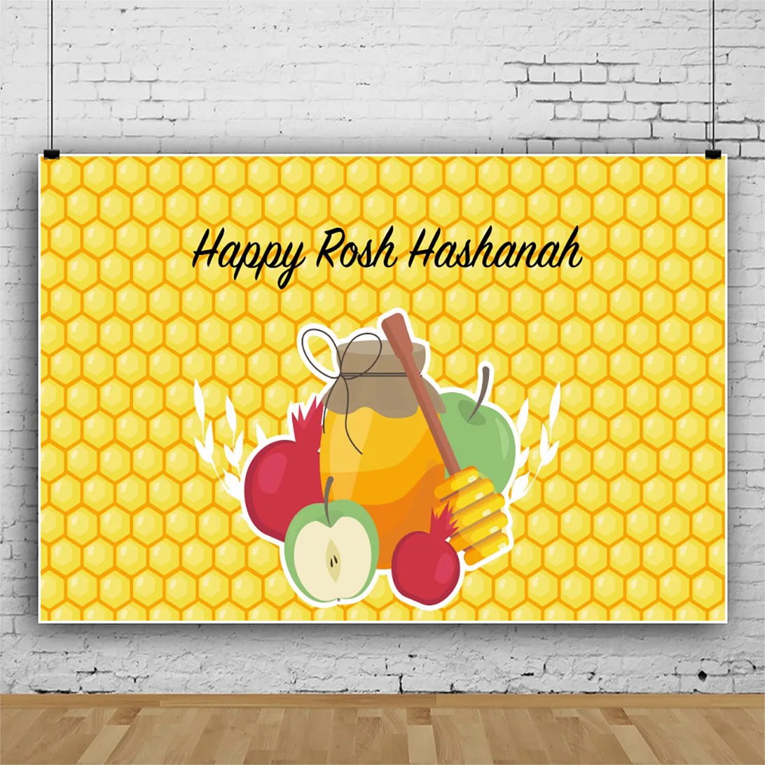 

Праздничный постер на день рождения, сотовый фон, сделанный на заказ, еврейский счастливый Рош-хазан, фон для фотосъемки 5*3 фута