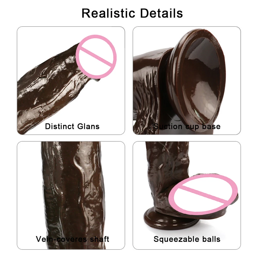 GaGu большой кофейный дилдо без Вибратор на присоске реалистичный фаллоимитатор