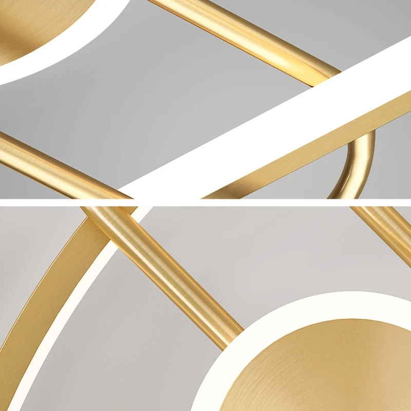 

New Modern Led chandelier Lamp Round Gold For Children's Bedroom Living Dining Room Kitchen Ceiling Dimmable Lighting Fixtures