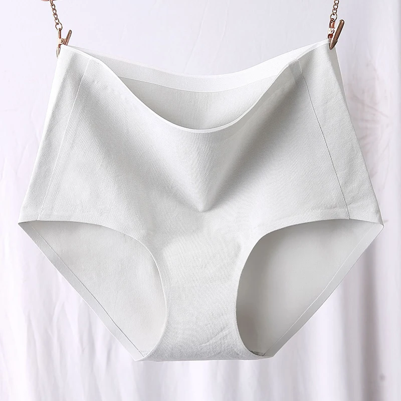 Однотонные женские трусики с высокой талией 1 шт. цельнокроеные эластичные брифы