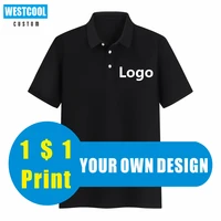 high quality polo shirt custom logo embroidery personalized design text brand print photo 7 solid colors tops westcool