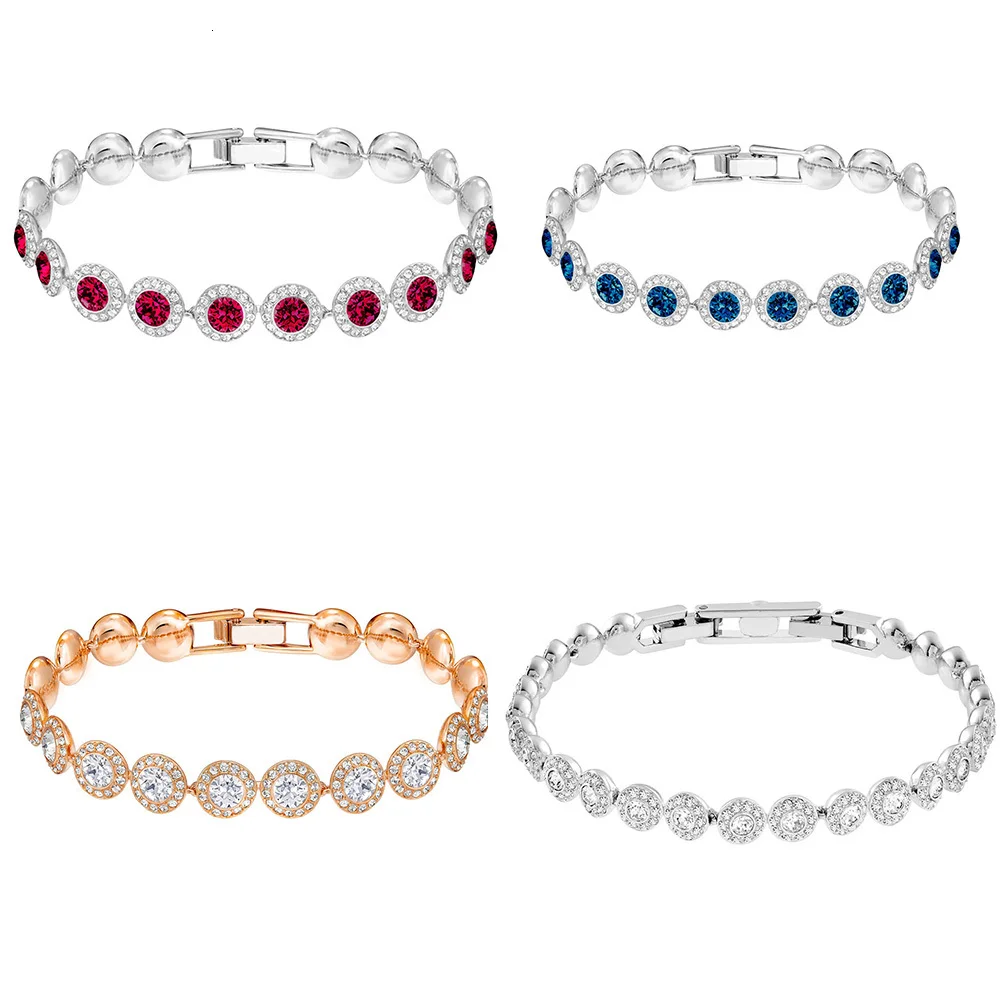 Новый золотистый браслет MANDY с голубыми кристаллами|Цепочки и браслеты| |