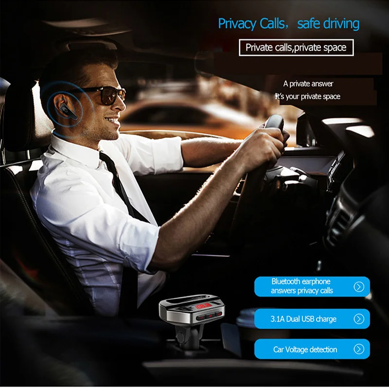 VR robot Bluetooth FM передатчик Handsfree автомобильный комплект наушники модулятор