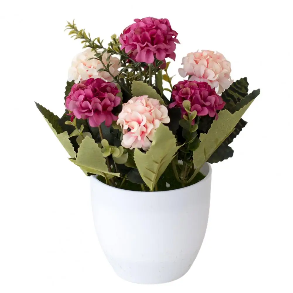 

1Set Simulation Flower Bonsai Hydrangea Artificial Plastic Office Desk Imitation Potted Flower Plant for Home Office