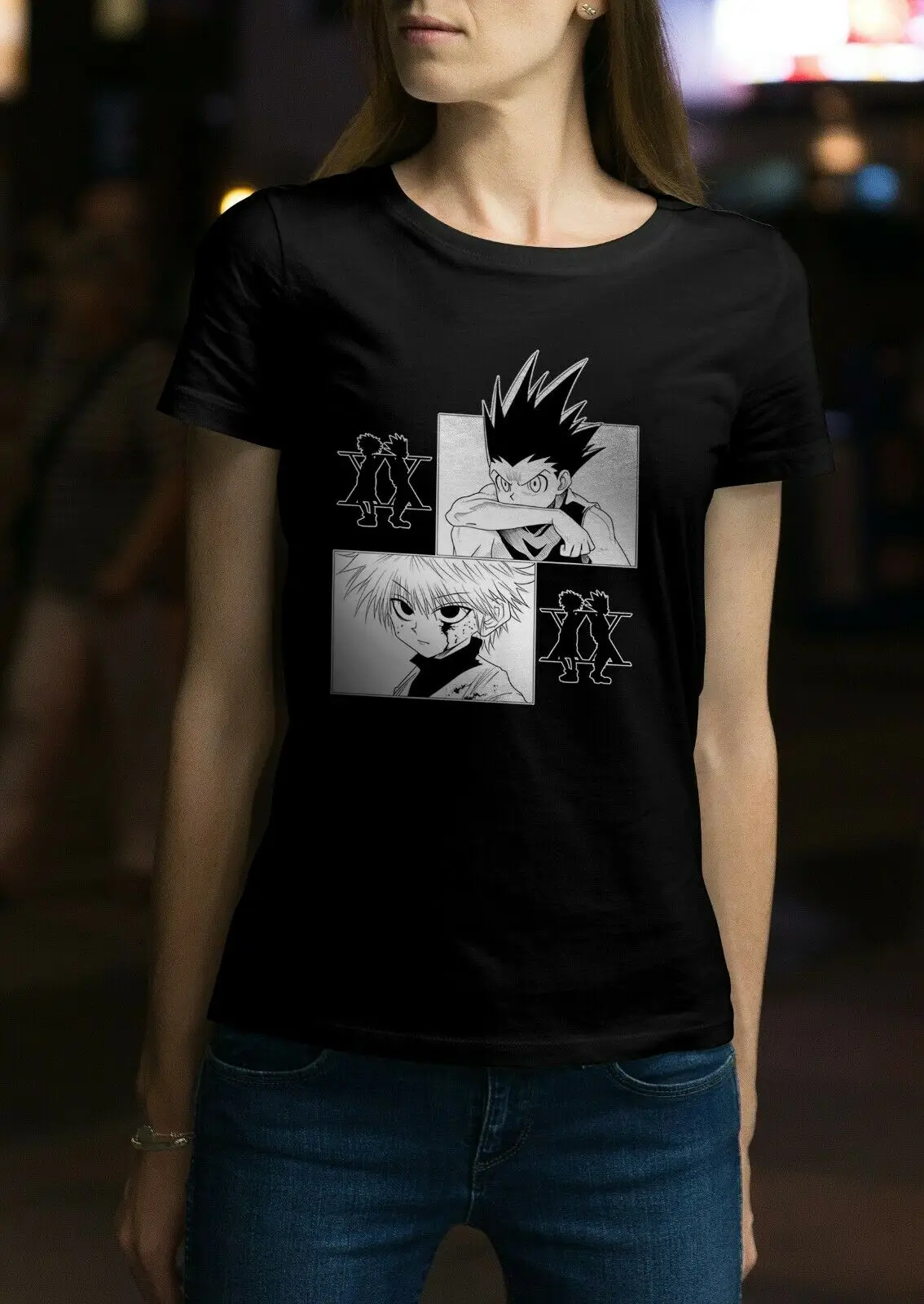 Унисекс аниме рубашка Killua Hxh Gon Alluka Zoldyck Illumi|Мужские футболки| |