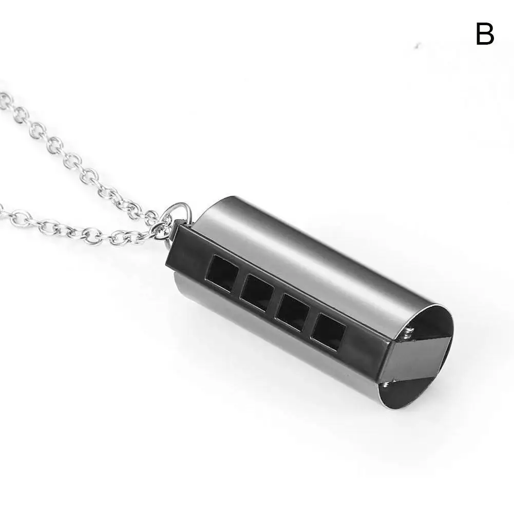 

5 Color The World's Smallest Harmonica 4 hole 8 Tone Mini Harmonica W4S0 Necklace Cylindrical T6B8