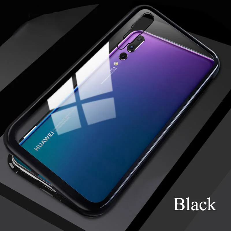 Black Магнитный адсорбционный металлический чехол для huawei mate 30 20 10 Pro 20X5G Y9 Y5 P Smart Honor 20 Pro 10 Lite 8X чехол для телефона - Цвет: Black