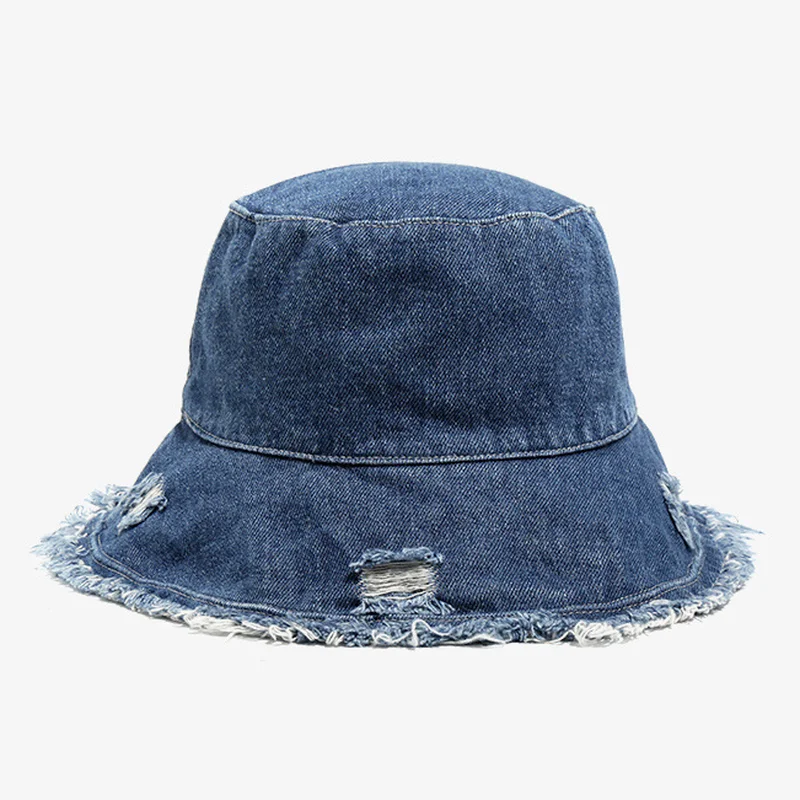 

Панама джинсовая для мужчин и женщин, складная шапка с дырками, модная Панама от солнца в стиле хип-хоп, лето 2021