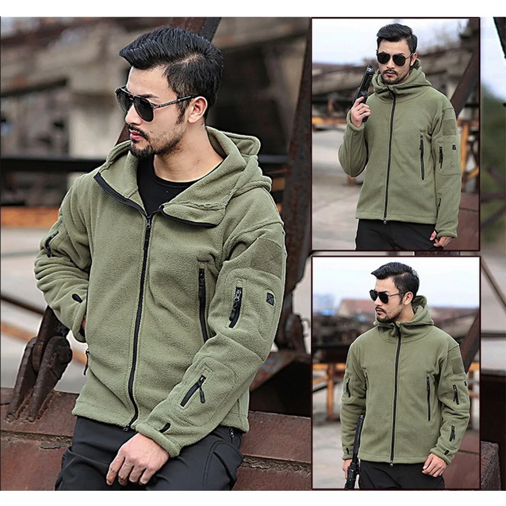 Мужская Зимняя Теплая Флисовая Военная тактическая куртка США уличная