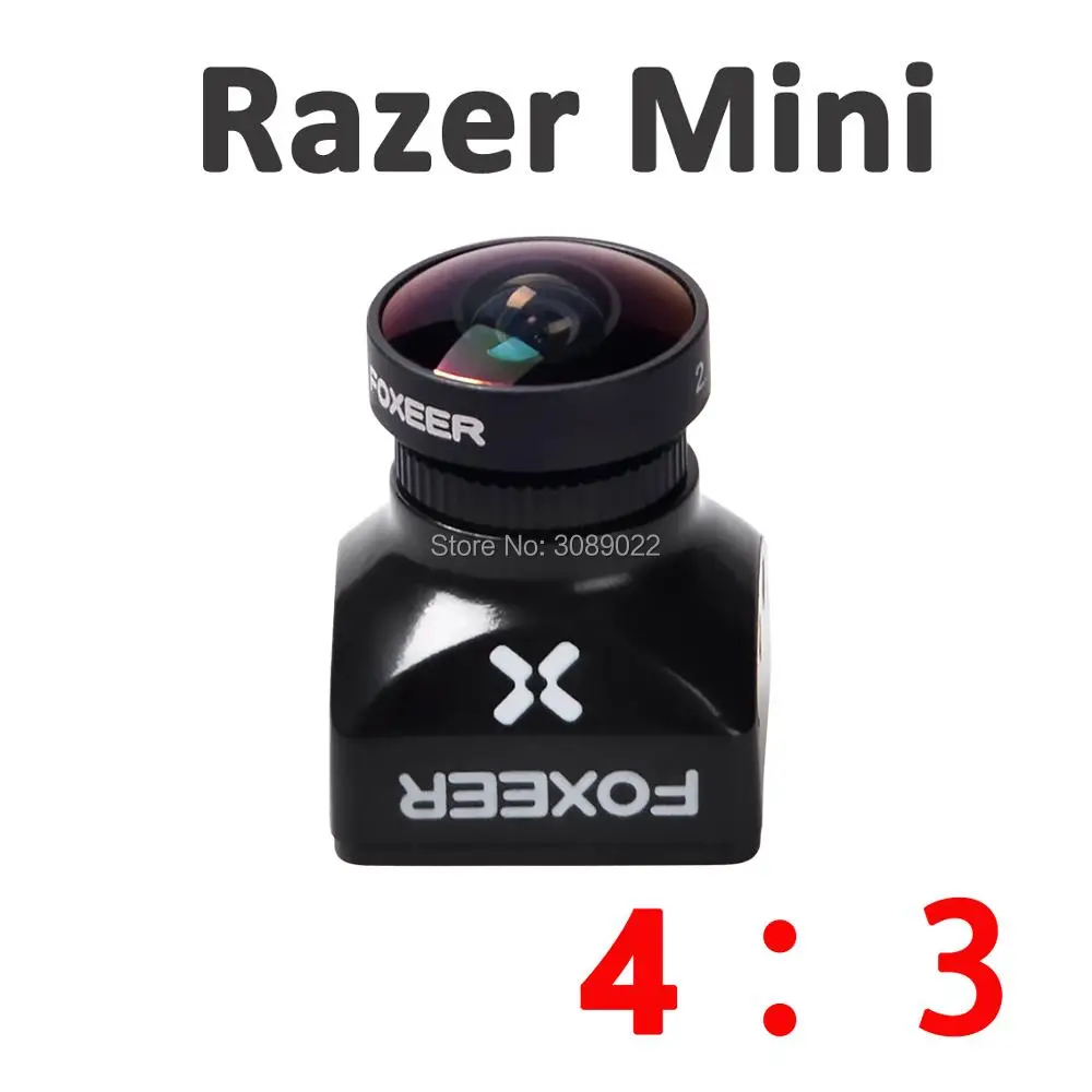 Foxeer razer Mini/razer Micro 1200TVL PAL/NTSC переключаемая 4:3 16:9 FPV камера для гоночного дрона FPV - Цвет: Mini 4 3 Black