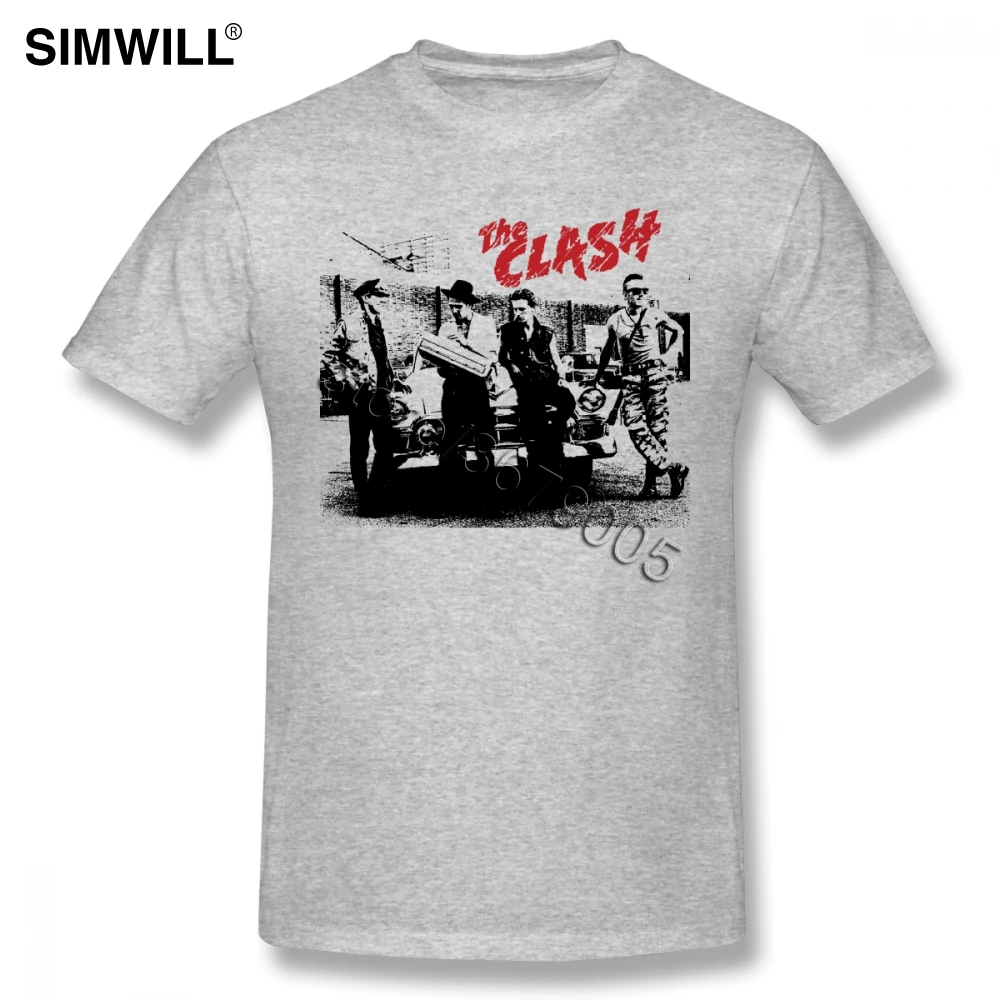Мужская стильная футболка с коротким рукавом UK Punk Rock The Clash из эко хлопка круглым