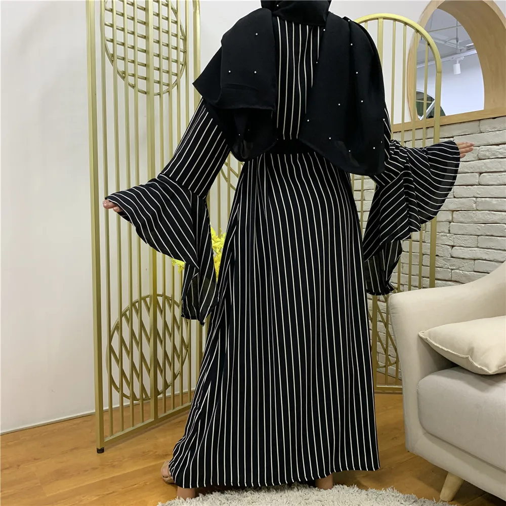

Ramadan Eid Abaya Dubai Arabic Kaftan Kimono Striped Cardigan Muslim Fashion Hijab Dress Turkish Islam Clothing For Women Caftan