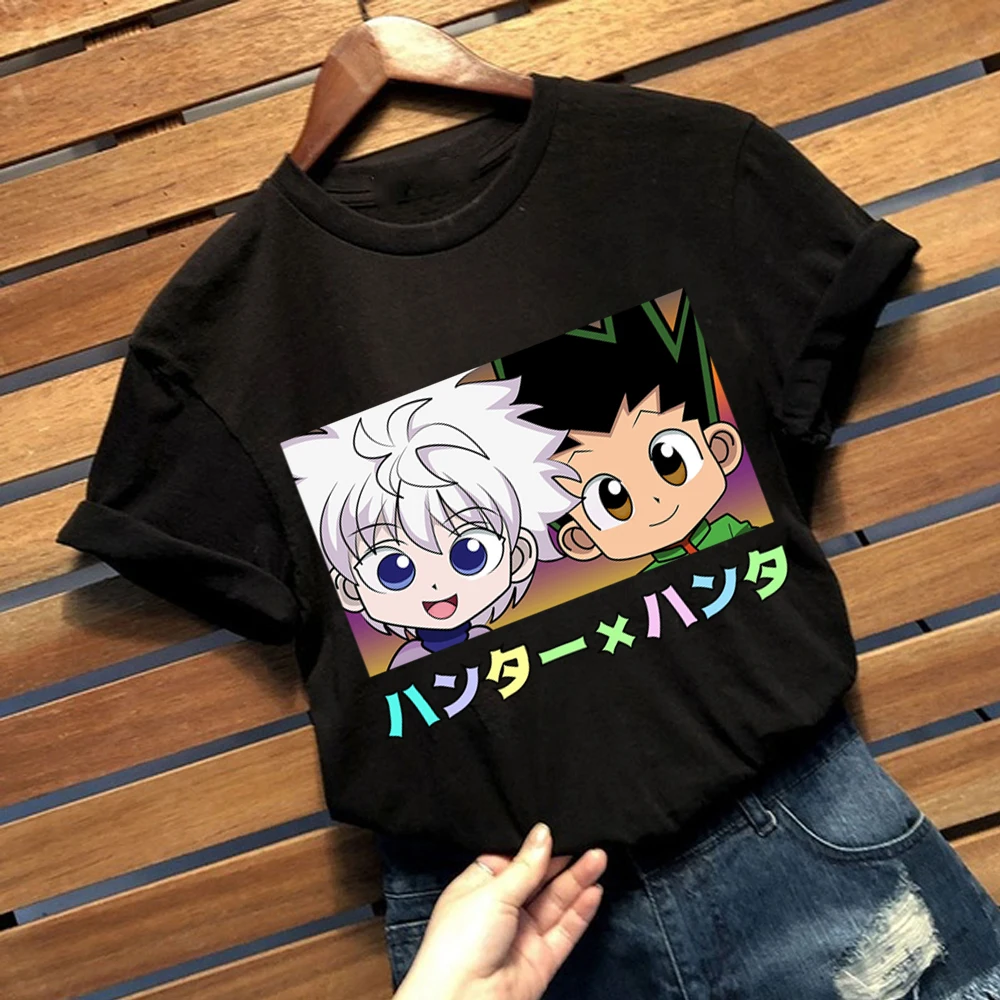 Аниме Hunter X футболки с графическими принтами для мужчин Kawaii топы Killua Zoldyck Футболка