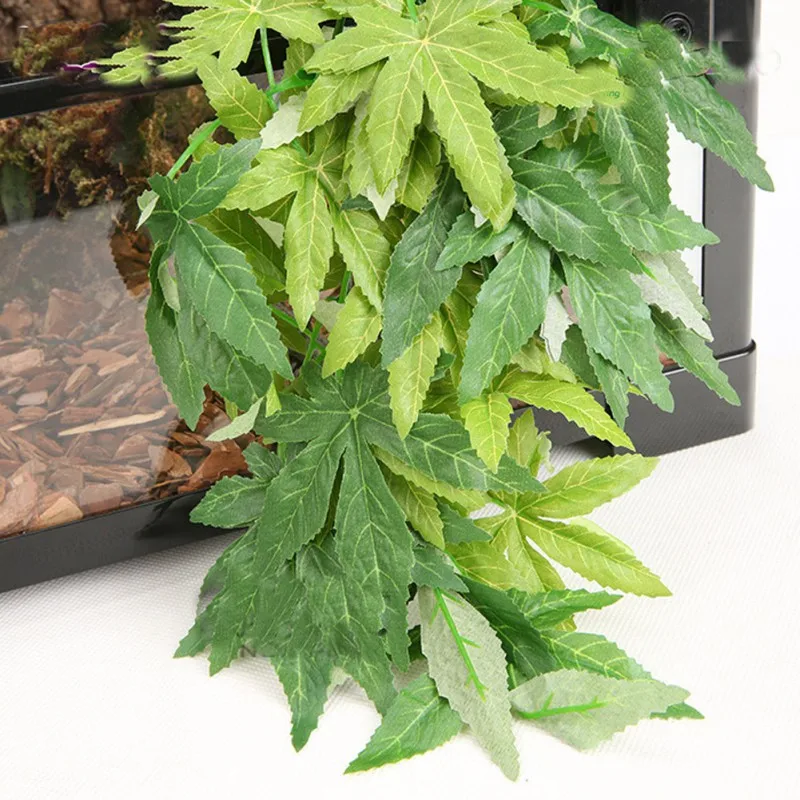 

Pet Plant Reptile Breed Box Wall Hanging Vine Decoration Bamboo Leaves Green 12 Inch Arch Flower Home Garden Decoration