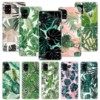 tropical floral botanic leaves case funda for samsung galaxy a51 a71 a02s a50 a70 a30 a40 a20 a10s a20e a01 a91 a81 cover coque