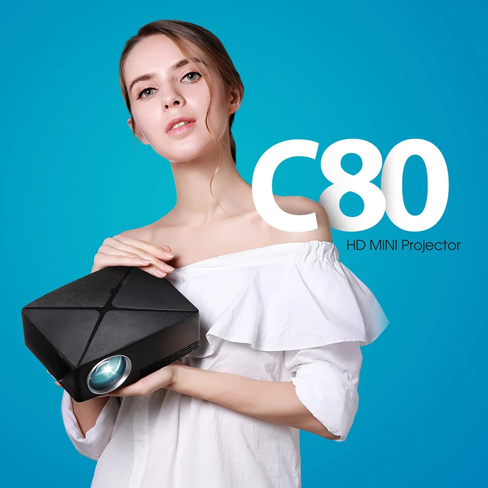 C80 HD мини-проектор 1280x720P видео проектор 3D проектор Поддержка 1080P HDMI VGA USB опционально C80UP Android WiFi Проектор