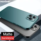 Чехол для iPhone 13, 12, 11 Pro Max, X, R, 7, 8 Plus, SE, Mini, матовый песчаник, ультратонкий, жесткий, противоударный, с защитой объектива из поликарбоната