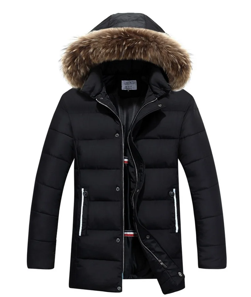Мужские зимние парки куртки Мужская модная повседневная свободная длинная