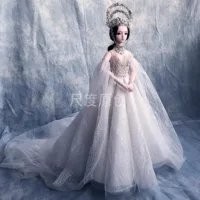 Handmade Wedding Dress 62CM BJD Dolls Princess Long Hair Wig Makeup Fashion Mermaid Outfits 1/3 Doll High Quality Gift for Girls
