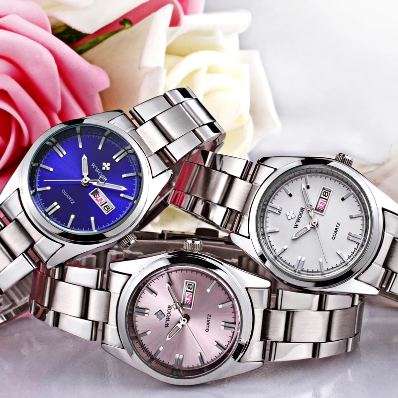 

WWOOR Brand Luxury Womens Watches Ladies Quartz Analog Date Clock Female Stainless Steel Wrist Watch Silver Wristwatch for Women