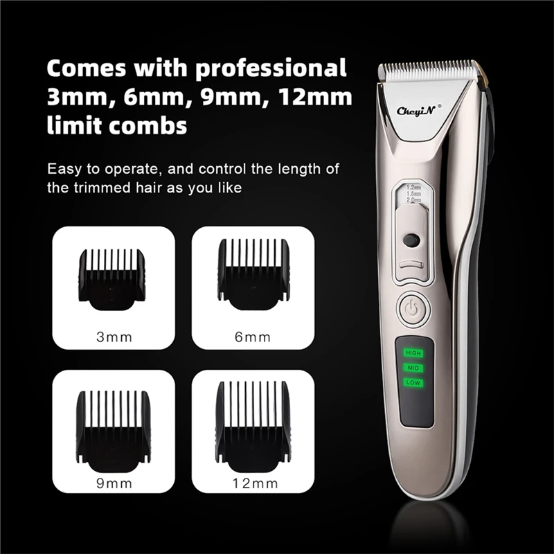 

Ultra Low Noise Electric Hair Clipper for Men Professional Ceramic Blade Hair Trimmer Strong Power Hair Cutting Machine Barber