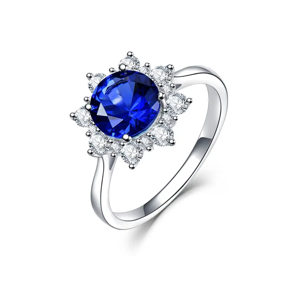 Sapphire Куололит зултанит драгоценный камень кольцо для женщин Твердые 925 пробы серебро создан цвет изменить снег размер 10 кольцо подарки ювелирные украшения - Цвет камня: Sapphire