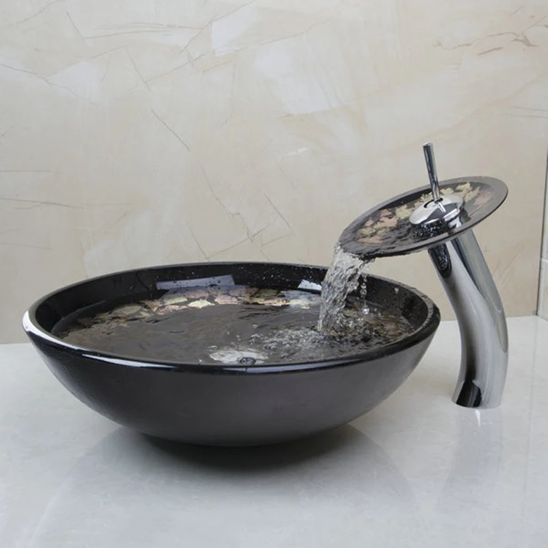 Умывальник KEMAIDI умывальник из закаленного стекла с латунным краном и закаленным