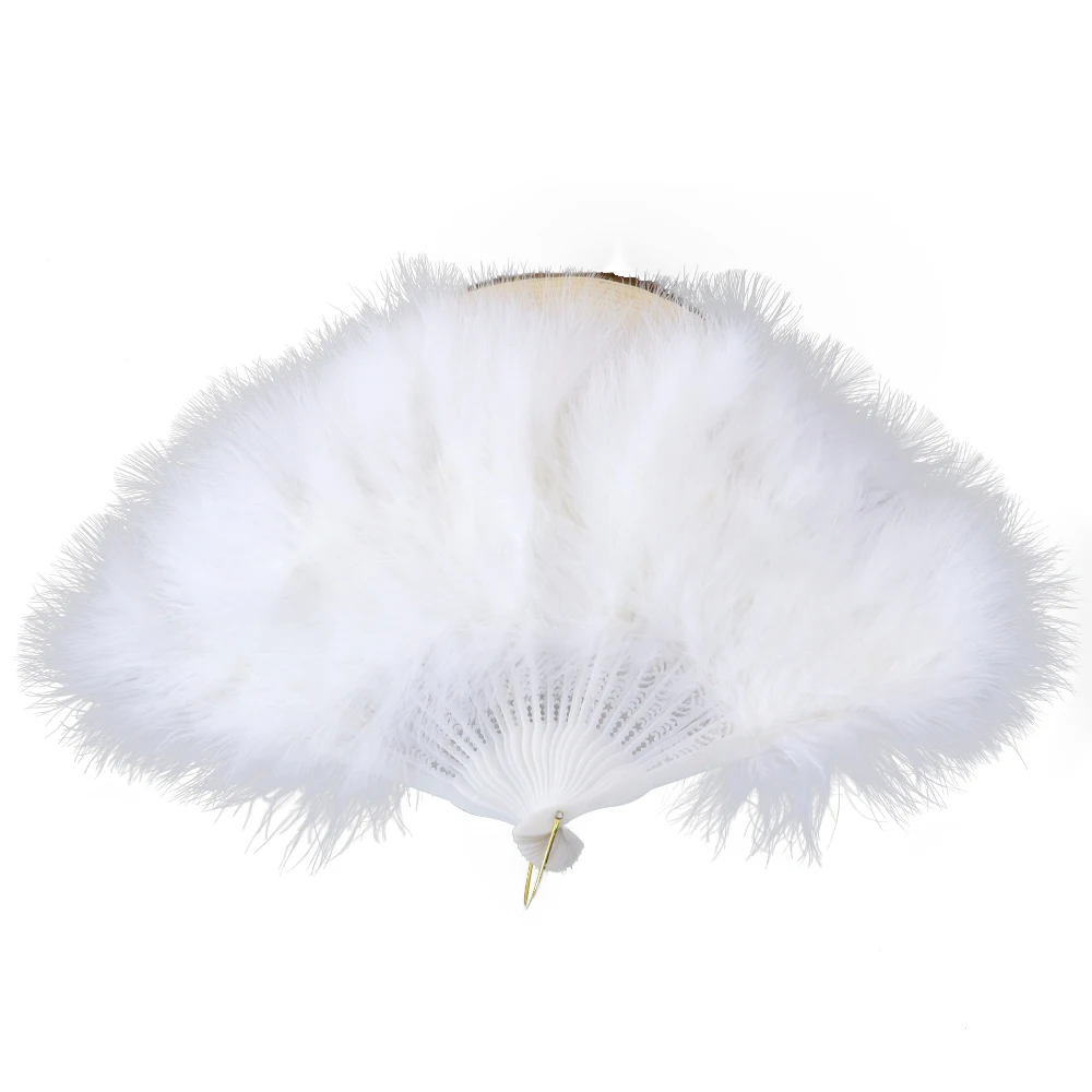 Веер ручной для вечеривечерние 28 см перо марабу Турция | Дом и сад