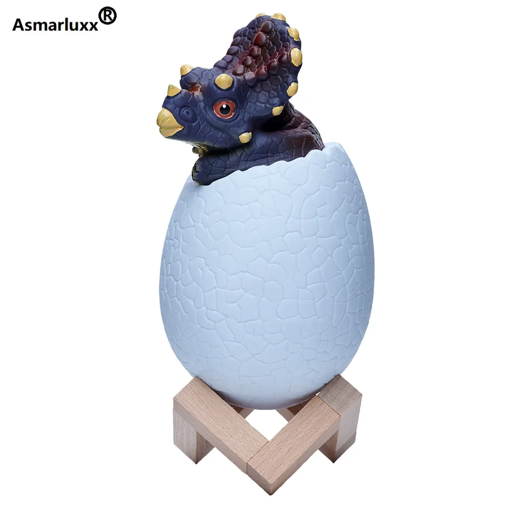 Трехмерный Ночной светильник динозавр Triceratops лампа яйцо динозавра для детей