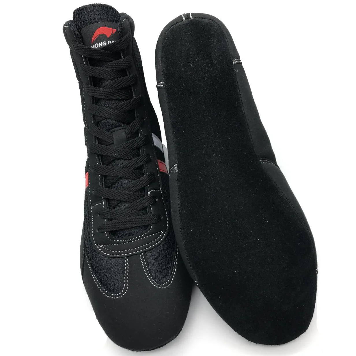 SINOBUDO Professional Wrestling SAMBO Shoes Soft Bottom Boxing Fighting Leather Sneakers Training Match Sports Boots S004