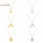 Автоклав реальные 925 Серебряное ожерелье для женщин крест полумесяц овальный глаз Тотем ювелирные изделия, цепочка с подвеской 18K Bijoux (украшения своими руками) воротник Joyero