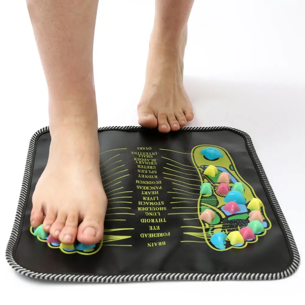 1Pc Acupuncture Cobblestone Foot Reflexology Massage Pad Walk Stone Square Massager Cushion for Relax Body Pain Health Care | Игрушки и